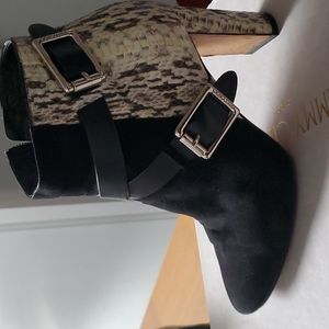 JIMMY CHOO  black natural/shoe size 7 1/2
